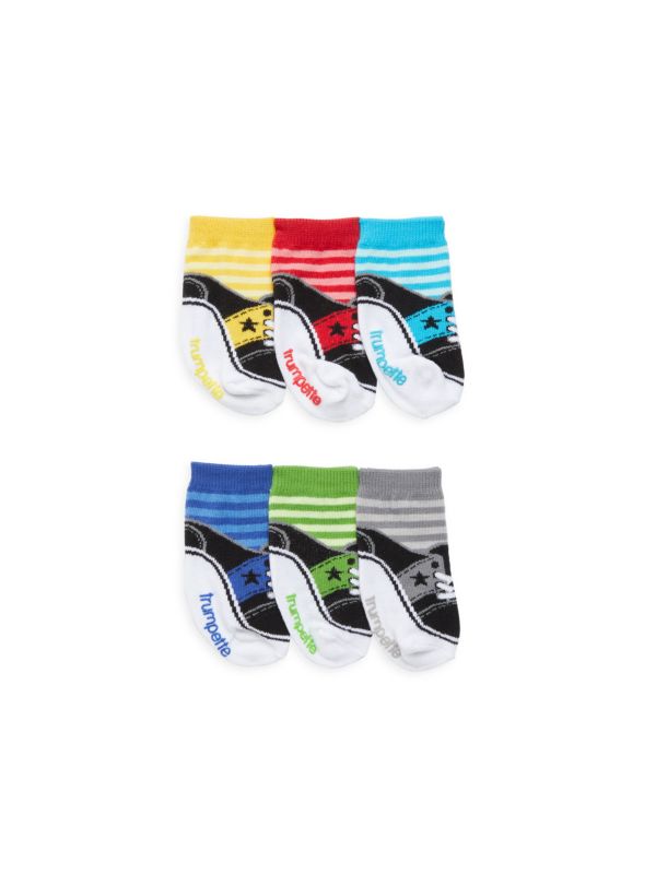 Trumpette Baby Kid's Cameron 6-Pack Graphic Ankle Socks